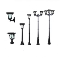 Cột Đèn Sân Vườn Năng Lượng Mặt Trời Lắp Ráp Bằng Nhôm Cột Đèn Đường Cổ 3M Ngoài Trời Màu Đen Phát Sáng Đường Phố Ô Tô OEM Đèn Hoàn Thiện Evo