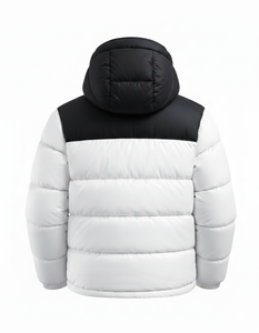 Veste matelassée à capuche bicolore pour homme, manteau chaud d'hiver matelassé avec fermeture éclair, vêtements d'extérieur décontractés, streetwear - Product Image 4