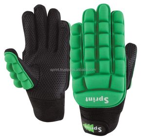 Gants de hockey sur gazon personnalisés avec logo, doigts entiers, fermeture auto-agrippante, unisexe, fabriqués au Pakistan, équipement sportif en promotion - Product Image 2