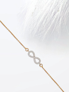 Rose Gold <b>Infinity</b> Lab Grown Diamond Station <b>Bracelet</b> - Product Image 1