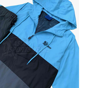 Ensemble coupe-vent décontracté pour hommes avec fermeture éclair et pantalon assorti pour les activités sportives et le confort quotidien - Product Image 4