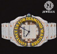 Premium Iced Out Moissanit-Diamant Hip-Hop Edelstahl-Armbanduhr für Herren Luxus-Zeitmesser für Hochzeiten und Exklusive Geschenke