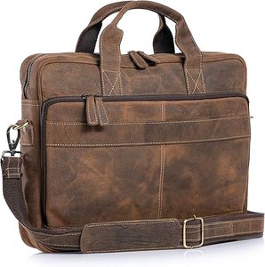 Urban Executive Genuine Leather Laptop Briefcase Minimalist Business Office Bag with Shoulder Strap Premium Handmade Work Bag - Product Image 1