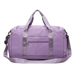 Sac de voyage unisexe grande capacité, sac de sport multifonctionnel en nylon, couleur unie, fermeture éclair, sacs de voyage - Product Image 5