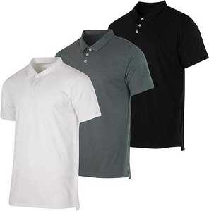 Polo à manches courtes pour homme, couleur unie, décontracté, tricoté, teinture unie, noir, bleu, bleu clair - Product Image 5