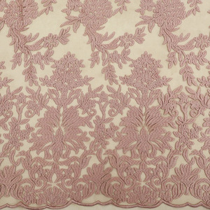 Tela de Encaje Bordado de Alta Calidad, Elegante Tela de Malla Estampada con Jacquard Floral para Vestidos de Novia y Decoración de Prendas - Product Image 4