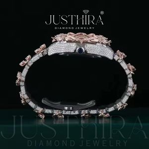 High Quality Moissanite Diamond Watch for Unisex Fashion Bling <b>Wristwatch</b> with Long Lasting Available At Competitive Price - Product Image 3