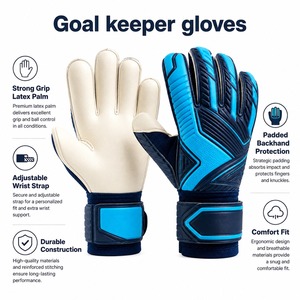 Gants de gardien de but en cuir de haute qualité, personnalisés avec logo imprimé, pour sports de plein air, avec design et emballage uniques. - Product Image 6