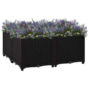 Jardinières surélevées en polypropylène noir de taille moyenne - Product Image 1