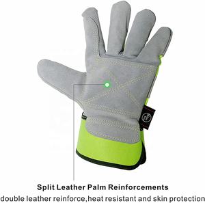 Gants de travail d'hiver pour hommes en cuir de vache fendu imperméable à l'eau Construction/Jardin Travail Sécurité Antidérapant Anti-Impact Anti-Chaleur Soudage - Product Image 2