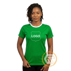Alfa al por Mayor |   Camiseta de Verano para Mujer Kapa, de Algodón Ecológico, Transpirable, de Alta Calidad, en Rosa y Verde - Product Image 1