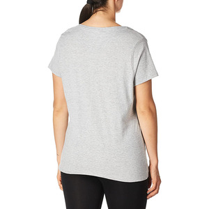 T-shirt décontracté léger pour femme grande taille, col en V, impression personnalisée du logo, boutons, coton écologique, vente en gros - Product Image 3