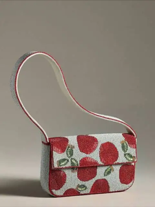 Sac à bandoulière élégant fait main avec perles et rayures, écologique, collection cadeau haut de gamme pour femmes - Product Image 5