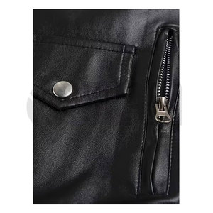 Chaleco de Motocicleta de Cuero Transpirable para Hombre SNAFA SPORTS, Cuello Alto, Bolsillos, Cierre de Cremallera, Logotipo del Club Personalizable - Product Image 5