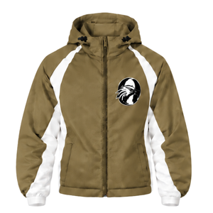 Conjunto Deportivo con Capucha Color Caqui y Blanco, Chaqueta con Cierre Completo, Pantalones Rectos, Uniforme Deportivo Personalizado para Entrenamiento, Dos Piezas - Product Image 3