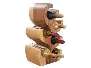 Porte-bouteille en bois Picknick et Bar Porte-bouteille de vin et de bière Rangement et porte-bouteille fait main facile à transporter - Product Image 3