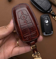 Offre Spéciale étui à clés de voiture en cuir personnalisé étui à clés en cuir fait à la main en utilisant pour Ford clé de voiture