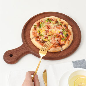 Planche à découper et plateau de service avec poignée, qualité supérieure, planche à pizza ronde en bois, planche à découper en bois d'acacia pour la cuisine, planche à fromage - Product Image 6