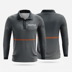 Polo de golf à manches longues pour hommes actifs, respirant, vêtements de sport, haut décontracté à manches longues - Product Image 4