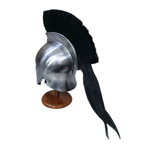 Casco Espartano Griego Medieval con Pluma Negra, Acero Suave, Hecho a Mano, Armadura de Guerrero, Disfraz de Cosplay para Adultos, Casco Usable - Product Image 3