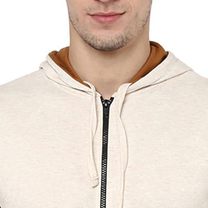 Sweat-shirt à capuche brodé pour homme, couleur unie, coupe classique, en tissu éponge polyester/coton, anti-rétrécissement, avec poche - Product Image 5