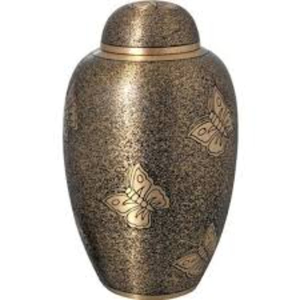 Premium Quality Hand Engraved Brass Cremation Urn <b>For</b> Human <b>Ashes</b> Elegant Black And Gold Floral Adult Funeral Urn Large <b>Keepsake</b> - Product Image 2