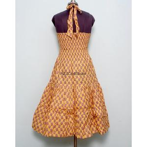 Fabricant et grossiste de robes maxi en coton indien imprimées de fleurs, à épaules dénudées, pour les fêtes d'été, respirantes - Product Image 5