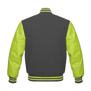 Blousons universitaires unisexes en polaire personnalisés OEM, coupe bomber, coupe-vent et imperméables, avec col montant et motif lettres - Product Image 4