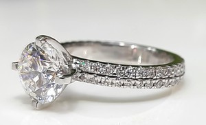 Lab Grown Engagement <b>Ring</b> IGI Certified VVS1 Clarity 14K White Gold Brilliant Cut Filled Diamonds Djewels Cute Style Women'sLab - Product Image 2