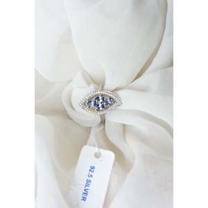 Bague Marquise en Argent 925 Plaqué Or Rose avec Pierre Précieuse Bleu-Violet, Faite à la Main, Réglable, Bijou Tendance - Product Image 3