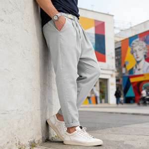 Nouveau modèle 2026 – Pantalon décontracté pour homme, anti-plis, doux, confortable, séchage rapide, 100 % coton, coupe ample, supportant l'OEM-ODM - Product Image 6