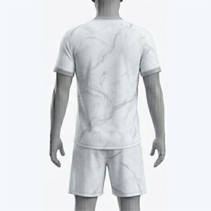 Conjunto de Uniforme de Fútbol Personalizado para Hombre, Cuello en V, Manga Corta, Estampado de Mármol Blanco, Poliéster Transpirable, Todas las Temporadas, Talla Adulto - Product Image 2