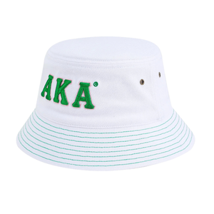 Chapeau Bob AKA Blanc Brodé Léger Unisexe Décontracté Chapeau de Plage Anti-UV en Coton Tendance - Product Image 4