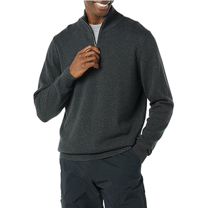Plain Black Half <b>Zip</b> Sweatshirt Men Casual Cotton Pullover OEM ODM Custom Apparel USA Streetwear Fashion - Product Image 2
