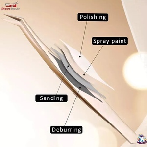 Ensemble de pinces à cils en acier inoxydable Ryzer Studio, 1 pièce, pointe incurvée et pointue, outils de beauté pour extensions de cils, maquillage et outils - Product Image 6