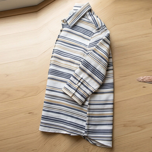 Chemise de plage à manches longues rayée pour femme Regal, 100% polyester, imprimée, hauts de bain, chemises pour femmes, col rabattu, vêtements de plage, tee-shirt - Product Image 3