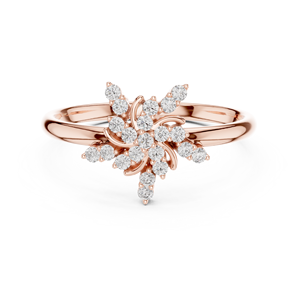 Hermoso Anillo de Oro Sólido de 14k para Mujer con Diamante de Corte Redondo Minimalista Inspirado en una Explosión de Supernova, Ideal para Regalo, Compromiso o Aniversario - Product Image 6