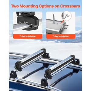 Universal Car Roof Rack <b>Ski</b> Snowboard Top Holder <b>Lock</b> Rubber Padding Fits Most Crossbars Carry 6 Pairs <b>Skis</b> 4 Snowboards Fishing - Product Image 3