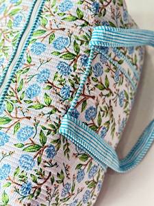 Beautiful Bohemian Cotton Duffle Bag Handmade Quilted Weekender Travel <b>Backpack</b> <b>Large</b> External Frame Block Printed Design Women - Product Image 2