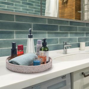 High Quality Natural Rattan Decorative Serving Tray Handle Handmade Eco-Friendly Recyclable Food Tray Customized Color Polished - Product Image 4