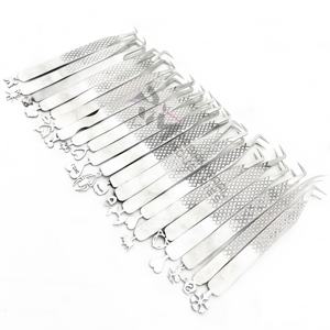 Pinzas para pestañas RMI Professional Super Product, 21 piezas, plateadas, diferentes estilos de base, agarre de diamante de 90 grados. - Product Image 6