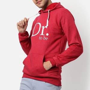 เสื้อฮู้ดดี้ลายกราฟิกสำหรับผู้ชาย สีแดงเฮเธอร์ ผ้าฝ้ายฟลีซ เสื้อพูลโอเวอร์ Dr To Be ผู้ผลิตเสื้อผ้า - Product Image 3