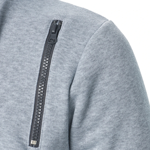 Sudadera con Capucha Gris para Hombre, Corte Ajustado, Estilo Otoñal, Diseño con Cierre, Tejido de Felpa Francesa, 100% Algodón - Product Image 6