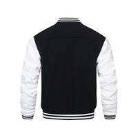 Veste universitaire de remise de diplôme personnalisable avec numéro d'année, en mélange de laine, manches en cuir, patch en chenille, style Letterman Senior