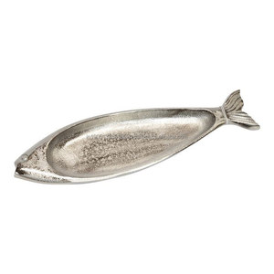 Bandeja decorativa de aluminio personalizada en forma de pez para hoteles y restaurantes Bandeja decorativa de metal con acabado de níquel con la mejor calidad - Product Image 1