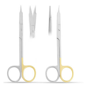 Ciseaux chirurgicaux droits et courbés, lot de deux, 13 cm, lame dentelée Super Cut pour une coupe précise des gencives - Product Image 6
