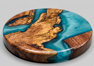 Customizable Size Square Wood Epoxy <b>Coasters</b>-Modern Design Eco-Friendly Durable Handmade Non-Toxic Food Grade No Holder <b>Set</b> - Product Image 4