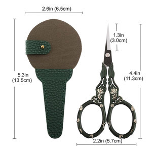 Ciseaux à broder vintage en acier inoxydable avec étui en cuir PU, coupe-fil de précision pour la couture, le point de croix et la broderie - Product Image 2