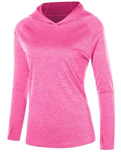 เสื้อฮู้ดดี้แขนยาวสีชมพูสำหรับผู้หญิง Cozy Fit Fishing Wear แบบสั่งทำพิเศษ เนื้อผ้าสีพื้น ระบายอากาศได้ดี UPF 50 เหมาะสำหรับกิจกรรมกลางแจ้ง - Product Image 3