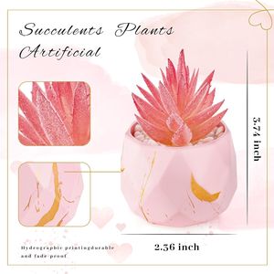 2 Confezioni di Piccole Piante Succulente Artificiali Rosa per Regali di Nozze, Decorazioni per Ufficio e Bagno, Accessori per Casa e Stanza - Product Image 4